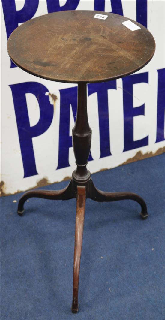 A George III Sheraton style mahogany wine table, of slender proportions 34cm.